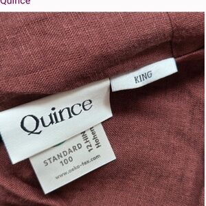 NWT QUINCE European Linen Duvet Cover Set King/Cal King Burgundy 0433